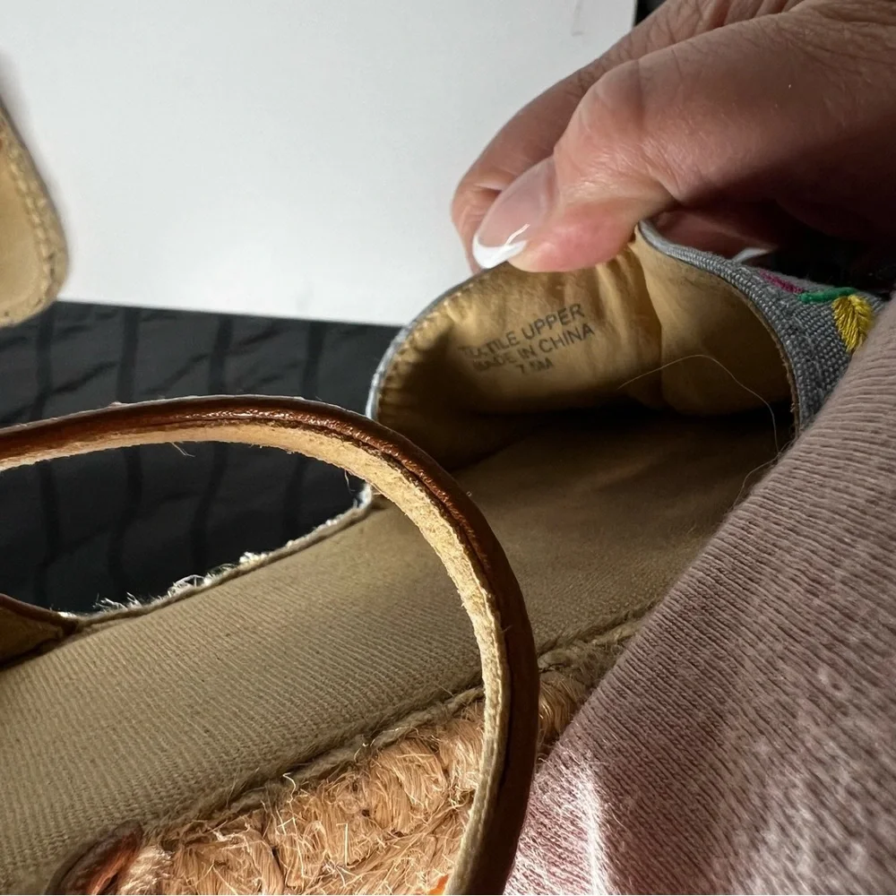 Talbots Izzy D'orsay Espadrille Chambray Closed Toe Sandals‎